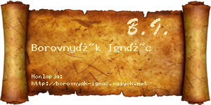 Borovnyák Ignác névjegykártya